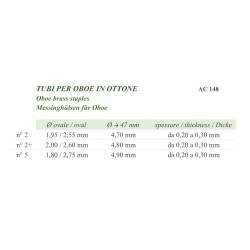 Tubo in ottone per oboe senza sughero 3 o-ring